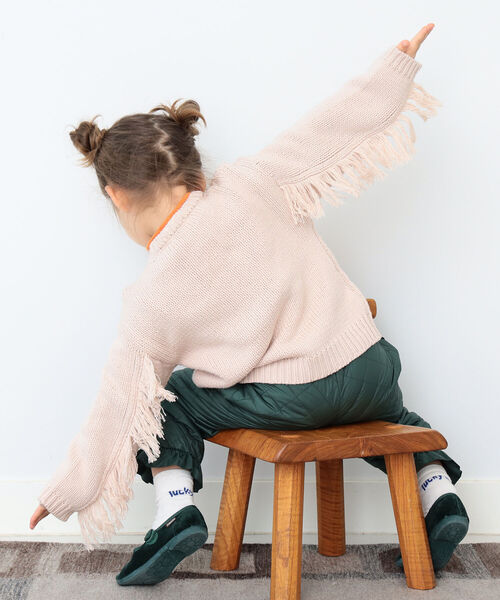 B:MING by BEAMS(ビーミングバイビームス)の「B:MING by BEAMS / ケーブル フリンジ ニット(90~140cm)(ニット/セーター・キッズ・ボルドー/アイボリー・SMALL/LARGE/MEDIUM)」の18枚目の写真