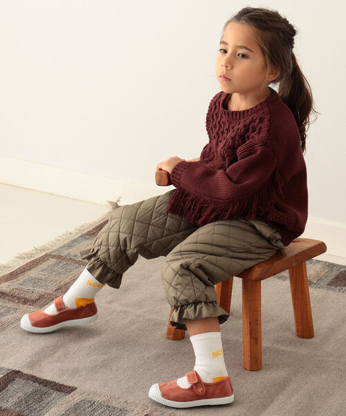 B:MING by BEAMS(ビーミングバイビームス)の「B:MING by BEAMS / ケーブル フリンジ ニット(90~140cm)(ニット/セーター・キッズ・ボルドー/アイボリー・SMALL/LARGE/MEDIUM)」の20枚目の写真