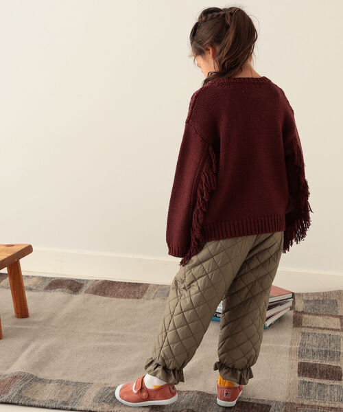 B:MING by BEAMS(ビーミングバイビームス)の「B:MING by BEAMS / ケーブル フリンジ ニット(90~140cm)(ニット/セーター・キッズ・ボルドー/アイボリー・SMALL/LARGE/MEDIUM)」の22枚目の写真