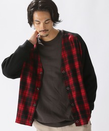 niko and... | チェック切り替えカーディガン(カーディガン/ボレロ)