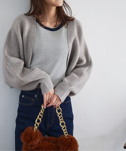 FREE'S MART（フリーズマート）の「◆ボレロニットカーディガン（ニット/セーター・レディース・ホワイト/ブラック/ピンク/グレー/パープル・FREE）」の12枚目の写真