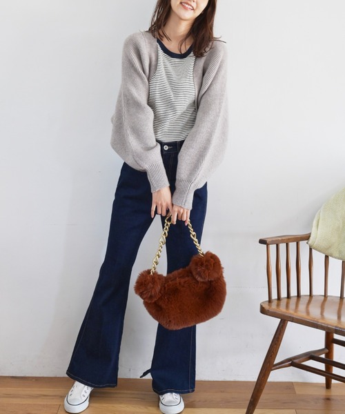 FREE'S MART（フリーズマート）の「◆ボレロニットカーディガン（ニット/セーター・レディース・ホワイト/ブラック/ピンク/グレー/パープル・FREE）」の9枚目の写真