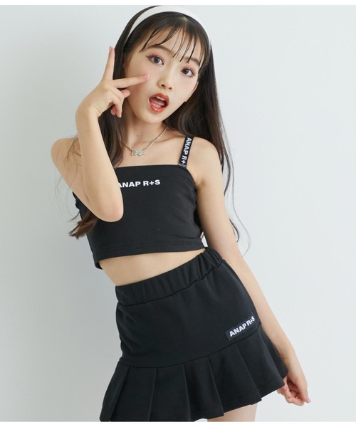 ANAP GｉRL（アナップガール）の「R+Sブラトップ（チューブトップ・キッズ・ライトグレー/ブラック・XS/M/S）」の10枚目の写真