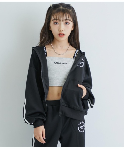 ANAP GｉRL（アナップガール）の「R+Sブラトップ（チューブトップ・キッズ・ライトグレー/ブラック・XS/M/S）」の6枚目の写真