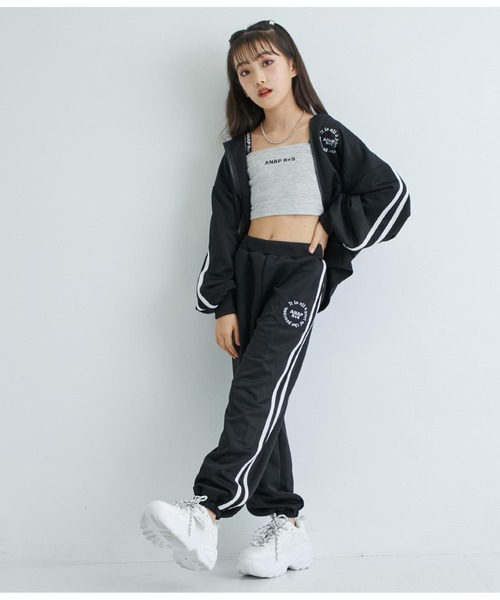 ANAP GｉRL（アナップガール）の「R+Sブラトップ（チューブトップ・キッズ・ライトグレー/ブラック・XS/M/S）」の5枚目の写真