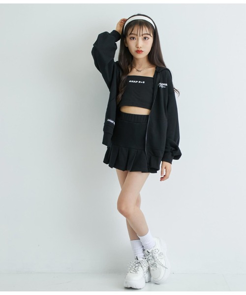 ANAP GｉRL（アナップガール）の「R+Sブラトップ（チューブトップ・キッズ・ライトグレー/ブラック・XS/M/S）」の7枚目の写真