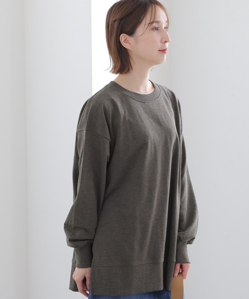 ElegChic(エレグシック)の「ミニ裏毛サイド スリット トレーナー(スウェット・レディース・チャコールグレー/杢グレー/ブラック/オフホワイト・4L~5L/LL~3L/M~L)」の14枚目の写真