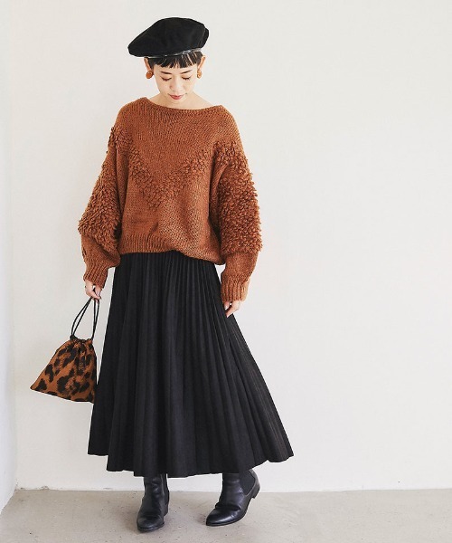 and R（アンドアール）の「ボリュームスリーブニットプルオーバー（ニット/セーター・レディース・グレー・FREE）」の6枚目の写真