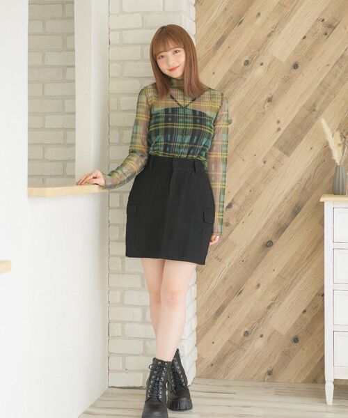 ems excite（エムズエキサイト）の「カーゴポケミニSK（スカート・レディース・ダークブラウン/グリーン/ブラック・FREE）」の4枚目の写真