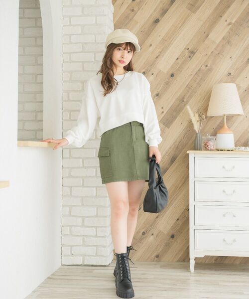 ems excite（エムズエキサイト）の「カーゴポケミニSK（スカート・レディース・ダークブラウン/グリーン/ブラック・FREE）」の21枚目の写真