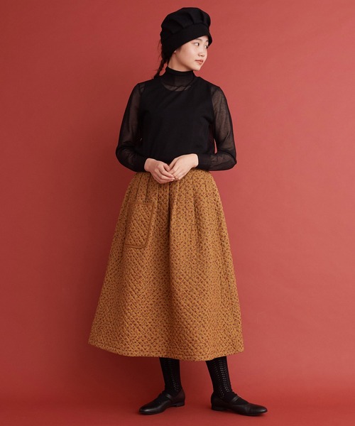 Malle(マル)の「Malle 小花キルティング スカート(スカート・レディース・マスタード/スミクロ・FREE)」の4枚目の写真