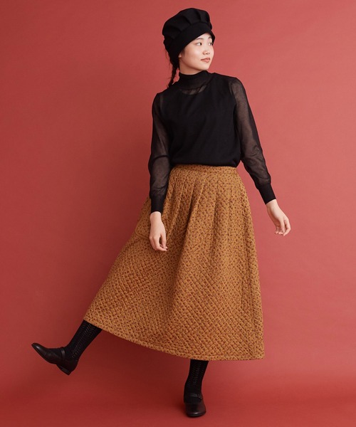 Malle(マル)の「Malle 小花キルティング スカート(スカート・レディース・マスタード/スミクロ・FREE)」の3枚目の写真