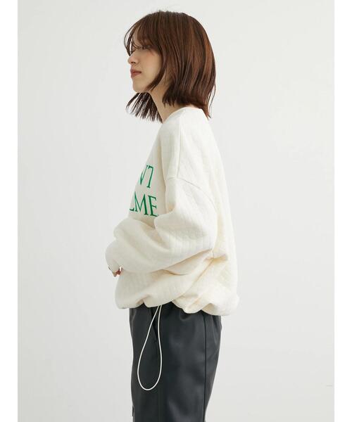 Green　Parks（グリーンパークス）の「キルティングロゴドロストプルオーバー＊（Tシャツ/カットソー・レディース・ブラック/杢グレー/ホワイト系その他2・FREE）」の20枚目の写真