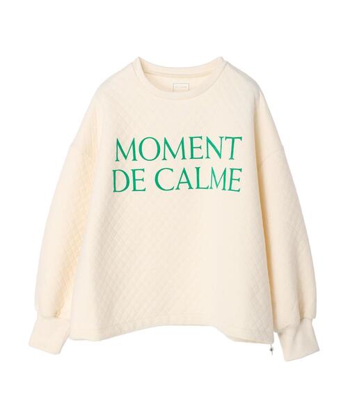 Green　Parks（グリーンパークス）の「キルティングロゴドロストプルオーバー＊（Tシャツ/カットソー・レディース・ブラック/杢グレー/ホワイト系その他2・FREE）」の4枚目の写真