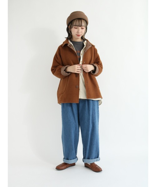 Samansa Mos2（サマンサ モスモス）の「ゆるロゴロンT（Tシャツ/カットソー・レディース・キナリ/ベージュ/イエロー/チャコール・ﾌﾘ-）」の8枚目の写真