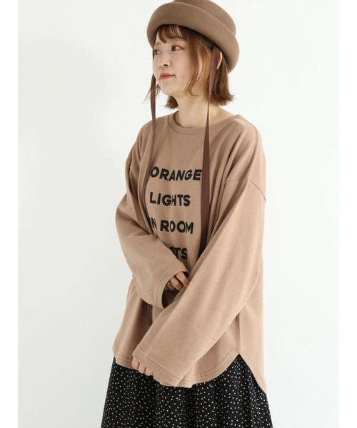 Samansa Mos2（サマンサ モスモス）の「ゆるロゴロンT（Tシャツ/カットソー・レディース・キナリ/ベージュ/イエロー/チャコール・ﾌﾘ-）」の11枚目の写真