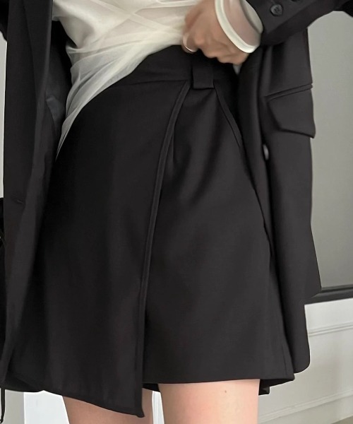 WILLFULLY（ウィルフリー）の「wrap design half fake skirt PT（その他パンツ・レディース・ブラック/チャコール・FREE）」の16枚目の写真