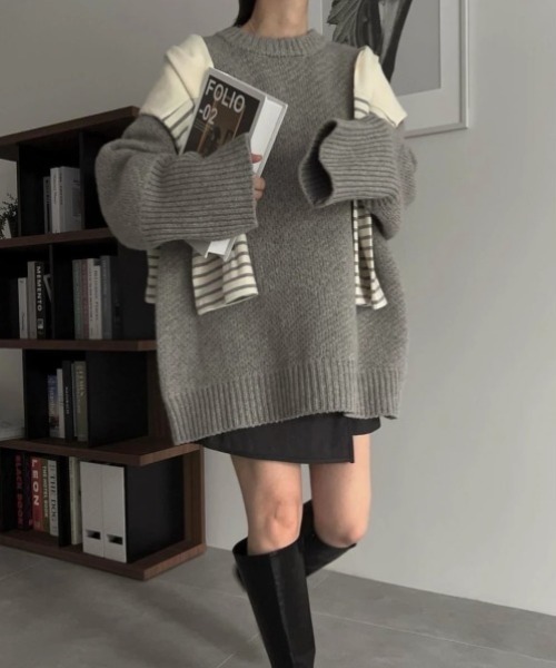 WILLFULLY（ウィルフリー）の「wrap design half fake skirt PT（その他パンツ・レディース・ブラック/チャコール・FREE）」の22枚目の写真