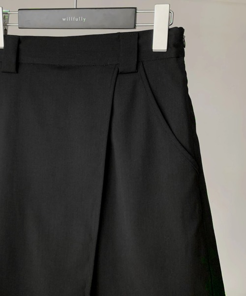 WILLFULLY（ウィルフリー）の「wrap design half fake skirt PT（その他パンツ・レディース・ブラック/チャコール・FREE）」の8枚目の写真