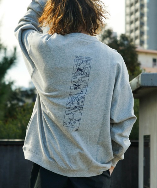 ELEMENT（エレメント）の「【直営店限定】ELEMENT メンズ KAMOCHILL GO CREW トレーナー 【2022年秋冬モデル】/エレメントバックプリントスウェットトレーナー（スウェット・メンズ・ベージュ/グレー/ブラック・MEDIUM/LARGE/X-LARGE）」の3枚目の写真