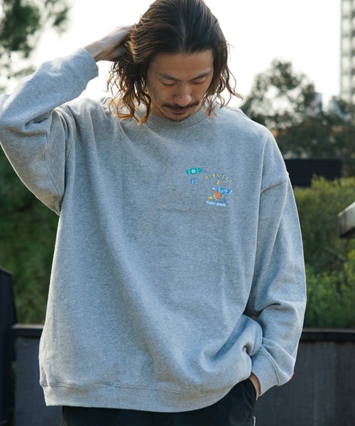 ELEMENT（エレメント）の「【直営店限定】ELEMENT メンズ KAMOCHILL GO CREW トレーナー 【2022年秋冬モデル】/エレメントバックプリントスウェットトレーナー（スウェット・メンズ・ベージュ/グレー/ブラック・MEDIUM/LARGE/X-LARGE）」の11枚目の写真