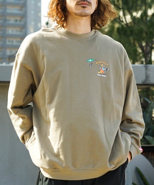 ELEMENT（エレメント）の「【直営店限定】ELEMENT メンズ KAMOCHILL GO CREW トレーナー 【2022年秋冬モデル】/エレメントバックプリントスウェットトレーナー（スウェット・メンズ・ベージュ/グレー/ブラック・MEDIUM/LARGE/X-LARGE）」の21枚目の写真