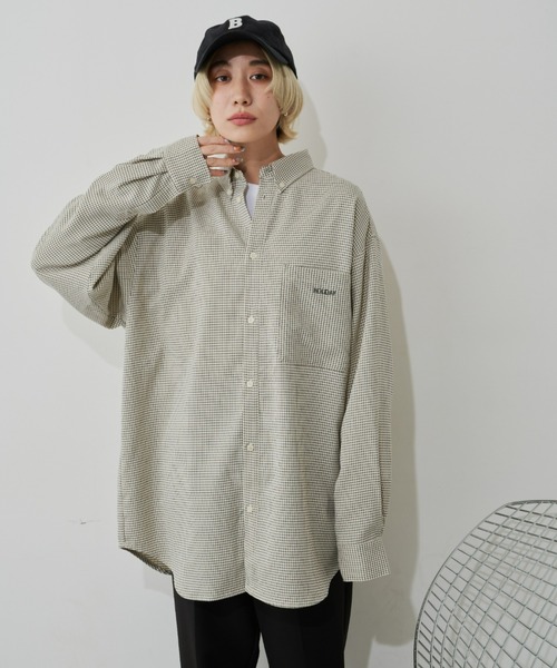 Auntie Rosa Holiday（アンティローザホリデー）の「ボタンダウンオーバーサイズシャツ（シャツ/ブラウス・レディース・ブルー/ブラック/チェック/アイボリー/ブラック系その他/ストライプ・FREE）」の16枚目の写真