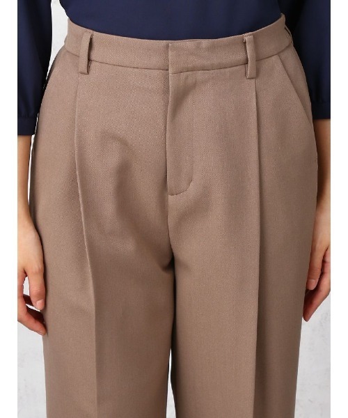 Perfect Suit FActory（パーフェクトスーツファクトリー）の「SPALDING(SET-A) ワイドテーパードパンツ（スーツパンツ・レディース・ネイビー/ベージュ・M/L/S）」の13枚目の写真