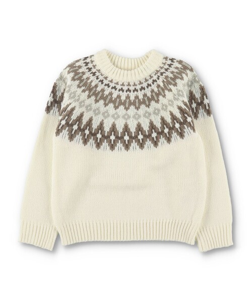 BRANSHES（ブランシェス）の「求心柄ニット（ニット/セーター・キッズ・アイボリー・M/L/XL）」の6枚目の写真