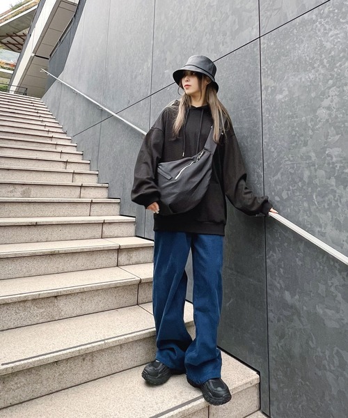 Figments（フィグメンツ）の「AUTUMNBREEZEパーカー（パーカー・レディース・ブラック/杢グレー・FREE）」の19枚目の写真