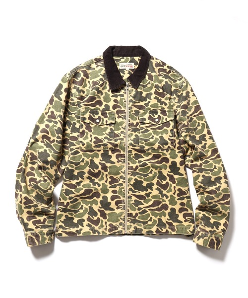 STUSSY（ステューシー）の「STUSSY/ステューシー WASHED CANVAS WORK SHIRT ワークシャツジャケット（ブルゾン・メンズ・カモフラージュ・XL）」の10枚目の写真