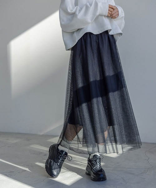 repipi armario(レピピ アルマリオ)の「チュールロングスカート(スカート・キッズ・ブラック/グレー・SMALL/MEDIUM/LARGE)」の2枚目の写真