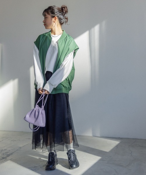 repipi armario(レピピ アルマリオ)の「チュールロングスカート(スカート・キッズ・ブラック/グレー・SMALL/MEDIUM/LARGE)」の13枚目の写真
