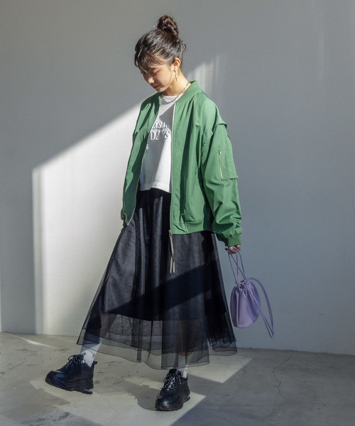 repipi armario(レピピ アルマリオ)の「チュールロングスカート(スカート・キッズ・ブラック/グレー・SMALL/MEDIUM/LARGE)」の14枚目の写真