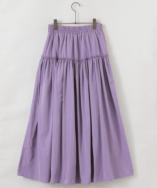 frames RAY CASSIN(フレームスレイカズン)の「WEB限定 ナイロンティアードスカート(スカート・レディース・オフホワイト/ダークブラウン/ライトパープル・FREE)」の4枚目の写真