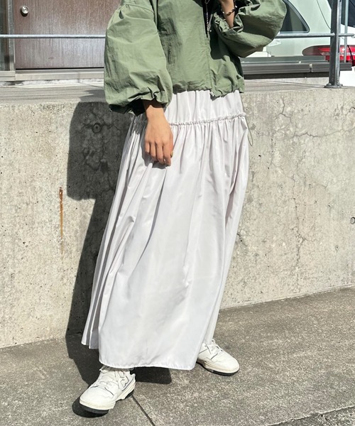 frames RAY CASSIN(フレームスレイカズン)の「WEB限定 ナイロンティアードスカート(スカート・レディース・オフホワイト/ダークブラウン/ライトパープル・FREE)」の19枚目の写真