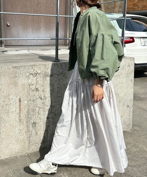 frames RAY CASSIN(フレームスレイカズン)の「WEB限定 ナイロンティアードスカート(スカート・レディース・オフホワイト/ダークブラウン/ライトパープル・FREE)」の12枚目の写真