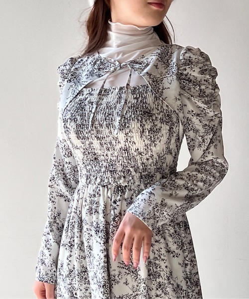 NOMAE（ノーマエ）の「デコルテ2wayシャーリングワンピース（ワンピース・レディース・ライトグレー/ライトブルー/ブラック/ライトピンク・FREE）」の10枚目の写真