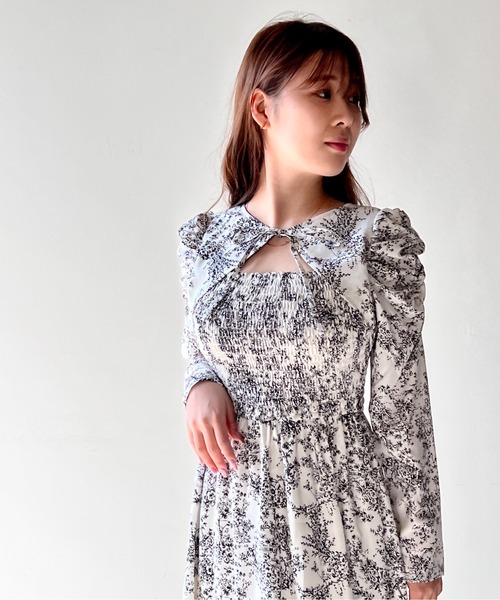 NOMAE（ノーマエ）の「デコルテ2wayシャーリングワンピース（ワンピース・レディース・ライトグレー/ライトブルー/ブラック/ライトピンク・FREE）」の17枚目の写真