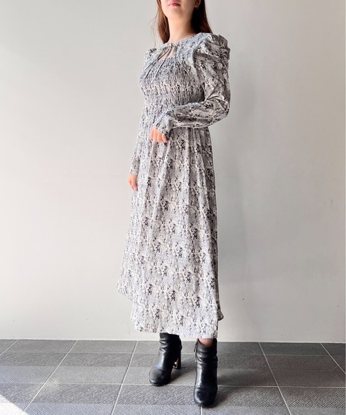 NOMAE（ノーマエ）の「デコルテ2wayシャーリングワンピース（ワンピース・レディース・ライトグレー/ライトブルー/ブラック/ライトピンク・FREE）」の20枚目の写真