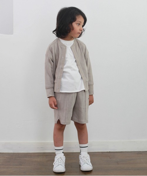 FITH（フィス）の「メッシュワッフル 長袖カーディガン（カーディガン/ボレロ・キッズ・グレー・140/130）」の4枚目の写真