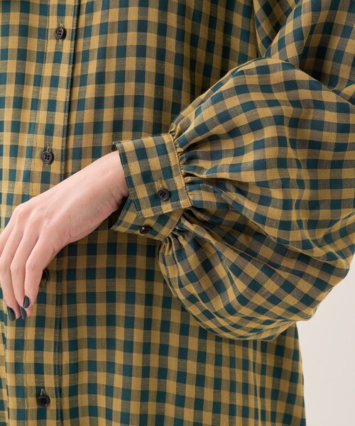 FREAK'S STORE（フリークスストア）の「襟付きギンガムチェックワンピース（ワンピース・レディース・グリーン/ブラック・ﾌﾘ-）」の22枚目の写真