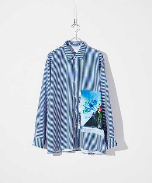 tk.TAKEO KIKUCHI(ティーケータケオキクチ)の「◆インバージョンフラワーシャツ(シャツ/ブラウス・メンズ・ブラック/ブラック系2/ブルー系2/ライトグレー・01/02/03)」の1枚目の写真