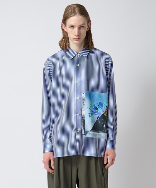 tk.TAKEO KIKUCHI(ティーケータケオキクチ)の「◆インバージョンフラワーシャツ(シャツ/ブラウス・メンズ・ブラック/ブラック系2/ブルー系2/ライトグレー・01/02/03)」の6枚目の写真