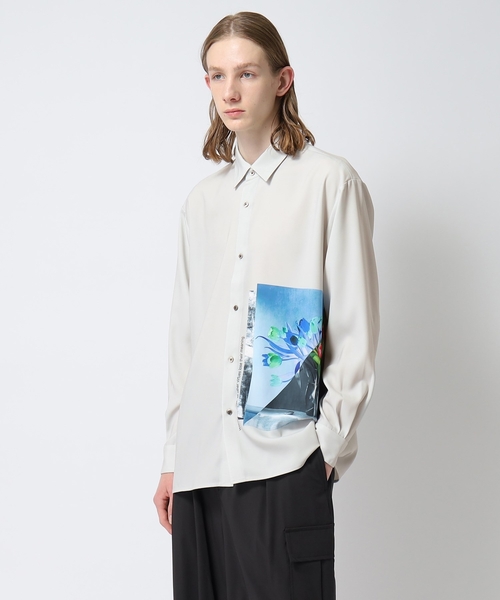 tk.TAKEO KIKUCHI(ティーケータケオキクチ)の「◆インバージョンフラワーシャツ(シャツ/ブラウス・メンズ・ブラック/ブラック系2/ブルー系2/ライトグレー・01/02/03)」の12枚目の写真