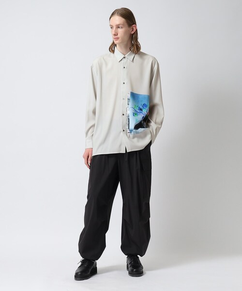 tk.TAKEO KIKUCHI(ティーケータケオキクチ)の「◆インバージョンフラワーシャツ(シャツ/ブラウス・メンズ・ブラック/ブラック系2/ブルー系2/ライトグレー・01/02/03)」の13枚目の写真