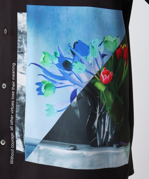 tk.TAKEO KIKUCHI(ティーケータケオキクチ)の「◆インバージョンフラワーシャツ(シャツ/ブラウス・メンズ・ブラック/ブラック系2/ブルー系2/ライトグレー・01/02/03)」の14枚目の写真