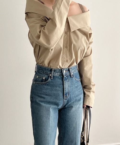 N.s（エヌドットエス）の「オフショルキャミブラウス（シャツ/ブラウス・レディース・キャメル/ホワイト・FREE）」の3枚目の写真