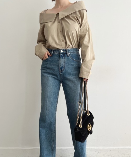 N.s（エヌドットエス）の「オフショルキャミブラウス（シャツ/ブラウス・レディース・キャメル/ホワイト・FREE）」の5枚目の写真