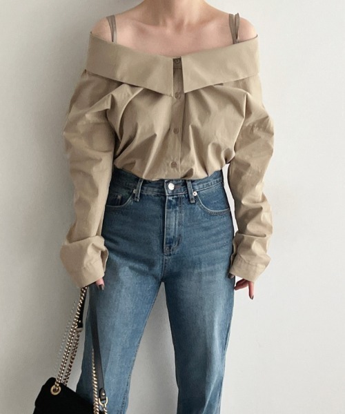 N.s（エヌドットエス）の「オフショルキャミブラウス（シャツ/ブラウス・レディース・キャメル/ホワイト・FREE）」の14枚目の写真
